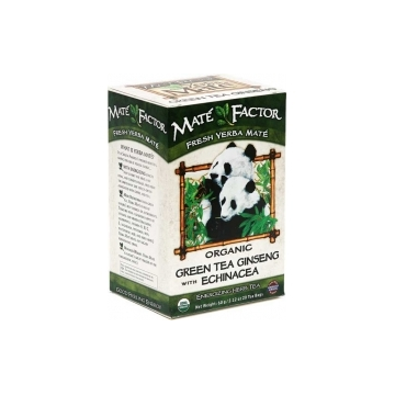 Green Tea Ginseng Yerba Mate Tea Bags - Organic