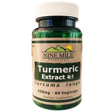 4:1 Turmeric Extract Capsules - 550mg (Nine Mile Botanicals)