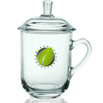 Phytoextractum Glass Tea Cup with Lid 13 oz