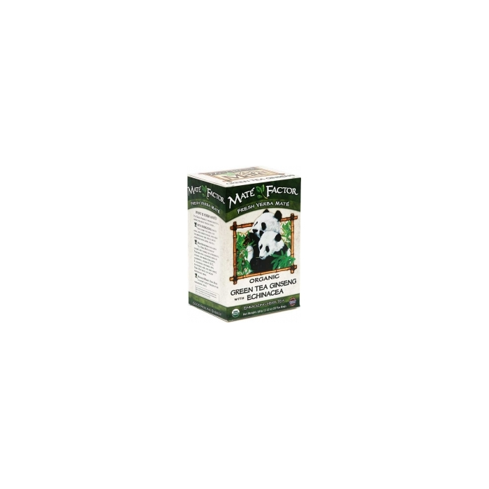 Green Tea Ginseng Yerba Mate Tea Bags - Organic