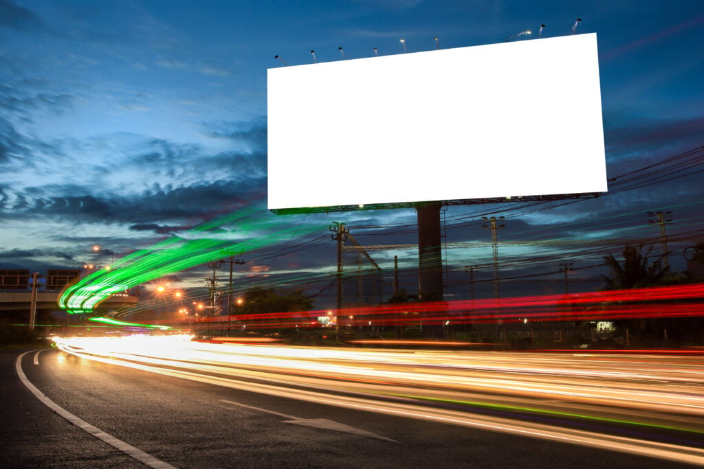 blank billboard busy highway