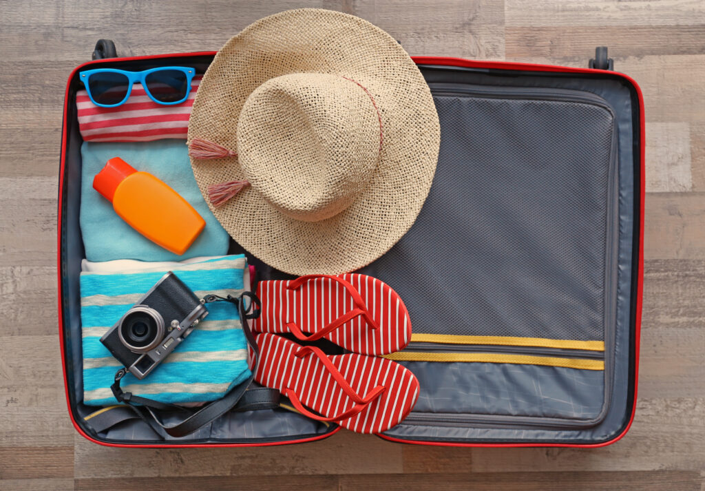 suitcase packed for vacation