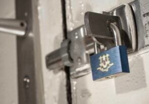 A padlock